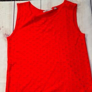 Red Knit sleeveless blouse sz XL